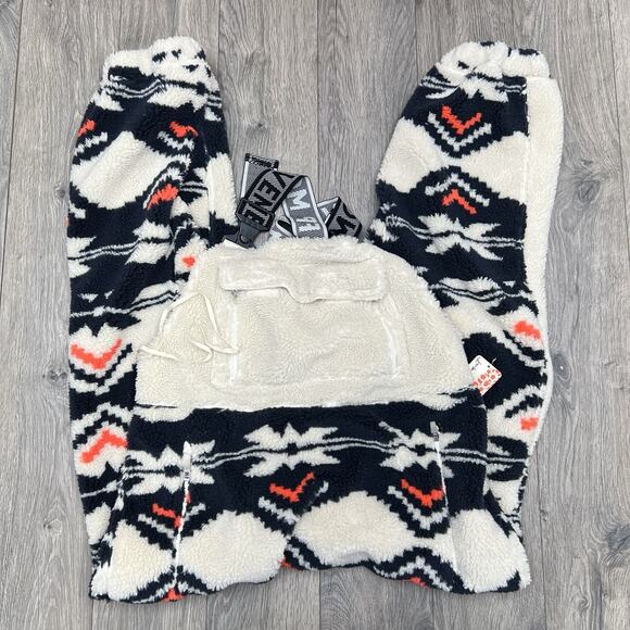 Free People Snow Bib Sz Medium Womens Black White Hit The Slopes Printed - Picture 7 of 15